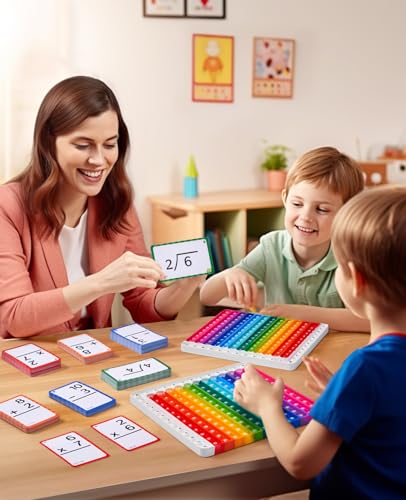 JoyCat 288 Math Flash Cards & Leanring Chart, 4 Operations, Ages 4-8 | Double-sided flash cards and chart with bag, support home practice, math centers and classroom review