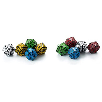 SmartDealsPro 10-Pack Retro 26mm Large 20 Sided Dice D20 Polyhedral Dice for DND RPG MTG Table Game(Mix Retro Color) - color: Mix Retro Color