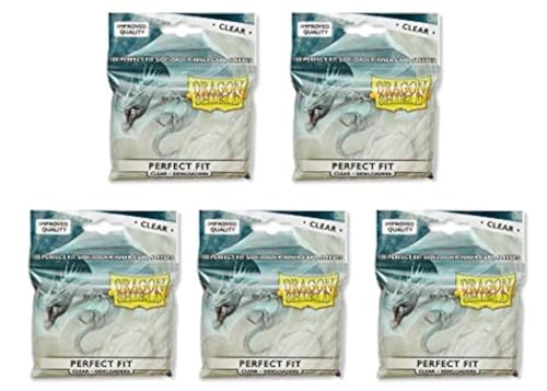 5 Packs Dragon Shield Inner Sleeve Sideloader Clear Standard Size 100 ct Card Sleeves Value Bundle! - color: Side Loader Clear