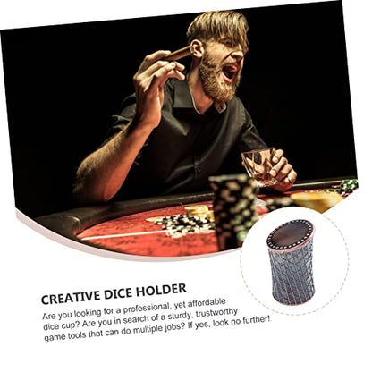 Yardwe 1pc Retro Dice Cup Unique Electroplated Dice Holder for Desktop Decor and Party Accessory Lightweight and Compact Design for and Storage