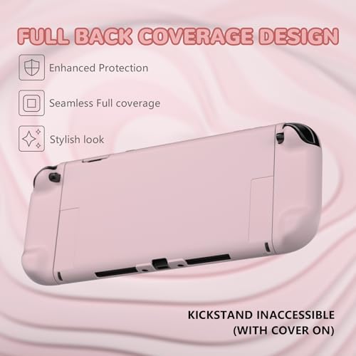 PlayVital Hard Case for Nintendo Switch 2 with Extra Stand & Thumb Grip Caps | Split Design, Dockable Protective Full-Body Shell Cover for Nintendo Switch 2 | Solid Color Series, Cherry Blossoms Pink - color: Cherry Blossoms Pink
