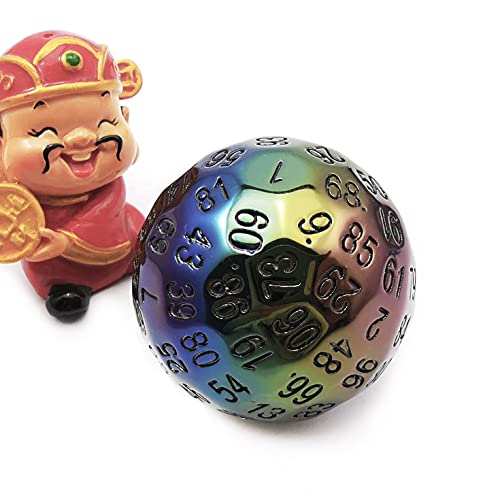 Bescon Metal Plating 100 Sided Dice, Game Dice D100, Polyhedral Solid 100 Sides Dice 45MM in Diameter (1.8inch) - color: Plating D100