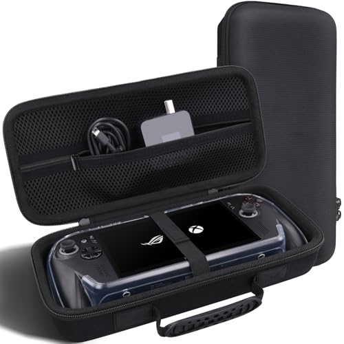 co2CREA Hard Carrying Case for ASUS ROG Xbox Ally / X 7" 2025, Black | Gaming Handheld Console Compatibility, EVA Protective Storage Bag, Mesh Pocket & Carry Handle - color: Black Case, size: For ROG Xbox Ally