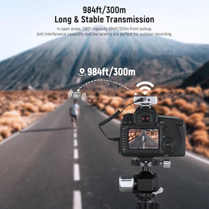 Neewer CM31 Wireless Lavalier Microphone with 8GB Storage 820ft Range 48KHz 24Bit Noise Cancelling Compatible with iPhone iPad Android PC Camera YouTube/TikTok Stream Podcast Interview - style: CM31