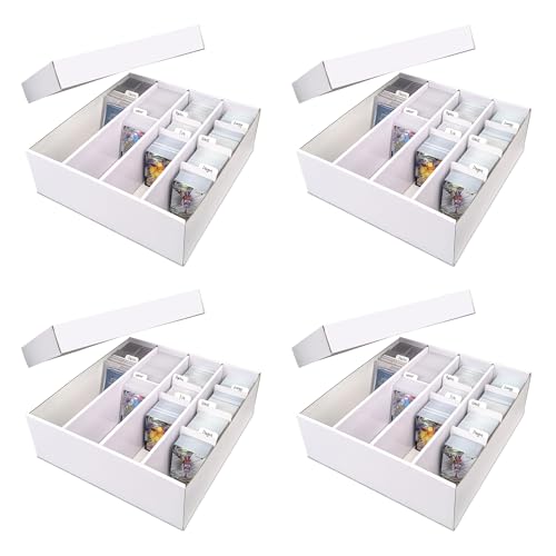 YYDS 4 Pack Trading Card Storage Box,4400 Count Card Storage Box,Baseball Card Storage with dividers & labels for Magnetic Card Hold/Top Loader/Loose Card