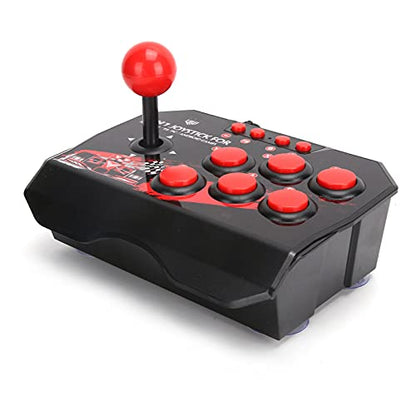 Fight Stick, Wired Joystick Features a Spherical Metal Joystick and 6 Round Control Buttons, Wired Joystick Games Accessories, Play All Types of Games