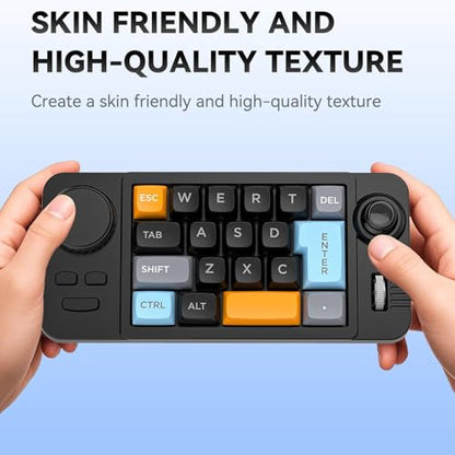 Yoidesu Programmable Macro Keyboard with RGB Backlight, 19 Key One Handed Wired USB C Mechanical Keypad with Knob Joystick, Hot Swappable for Work & Game