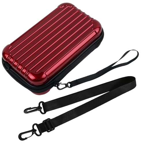 Red Hard Shell Makeup Case Cosmetics Case Carrying Hard Makeup Bag | for Toiletry Storage Cross Body Bag with Shoulder Strap for Detachable Grip Rope and Shoulder Strap for Travel - color: Red