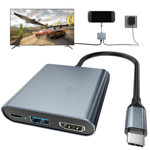 Switch 2 Dock,Portable USB C Docking Station with 4K@60Hz~120Hz HDR/PD Max 100W/1000M Ethernet/2 USB 3.0 Port,Aluminum Alloy Travel TV Dock for Switch/Steam Deck/ROG Xbox Ally X/Legion Go 1/2/S - size: LAN Model
