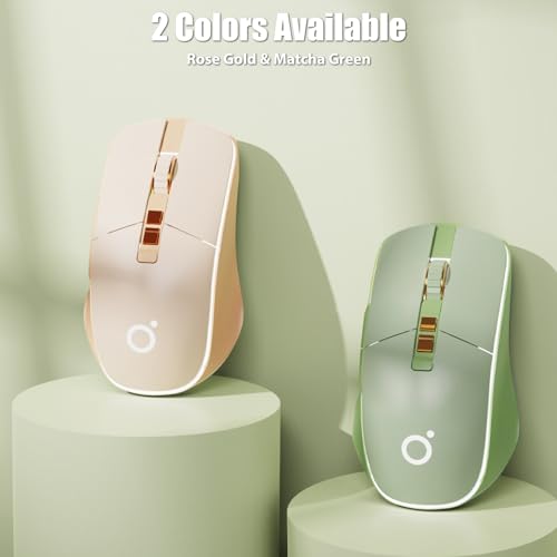 Wireless Gaming Mouse 2.4G/BT/USB-C, Silent Buttons, Matcha Green | Tri-Mode 2.4Ghz/Bluetooth 5.0/Wired USB RGB LED Backlit Rechargeable Ergonomic Optical Mice for iMac/Macbook/Computer/Laptop