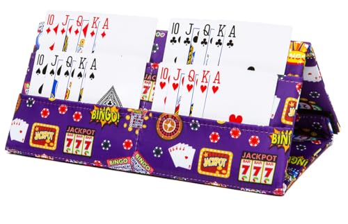 Playing Card Holder for Bingo Pull Tabs Gambling Tickets Card Game Holders for Canasta Poker Bridge Cards Casino Portacartas para Bingo Purple Indigo - color: Indigo