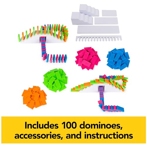Spin Master Games H5 Domino Creations 100-Piece Neon Dominoes Set for Kids - style: Neon Dominoes Set