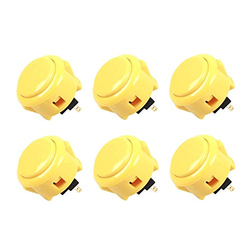 Sanwa 6 pcs OBSF-30 Original Push Button 30mm - for Arcade Jamma Video Game & Arcade Joystick Games Console (Yellow) S@NWA - color: Yellow