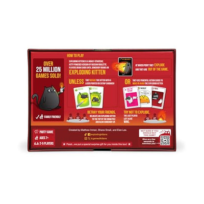 Exploding Kittens Original Edition: 2-5 Players - Ages 7+ Family Card Game | Draw cards, betray your friends, and try not to explode! Great for family game nights, parties, travel, quick 15-minute play. - style: Original Edition