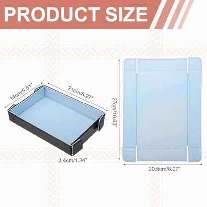 Dice Tray PU Leather Mat Magnetic Folding Dice Rolling Tray Holder Laser Gradient Rectangle Storage Box Perfect for DND Table Games & Entryway & Nightstand Organizer (Sky Blue) - color: Sky Blue