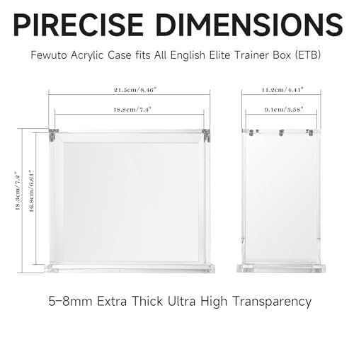 Acrylic Display Case for Elite Trainer Box (ETB) – Stackable Closure Storage Box for Pokemon TCG, Trading Cards, Booster Box – Clear Protector with Locking Lid for Collectible Display & Organizing - size: Elite Trainer Box Case