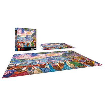 RoseArt Kodak Premium 4th of July Fireworks 1000 Piece Jigsaw Puzzle | 19.25" x 26.625" Finished Size, Sturdy Interlocking Pieces, Made in USA - style: Fireworks
