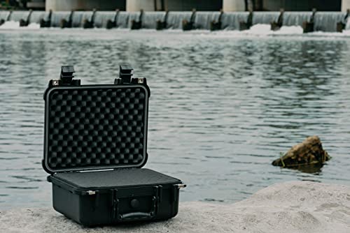 MEIJIA All Weather IP67 Waterproof Hard Camera Case,Hard Protective Case,Hard Case with Customizable Foam,Fit Use of Drones,Camera,Equipments,Pistols(Black,13.35 x11.63x5.98inches) - color: Black, size: 13.35 x11.63x5.98inches