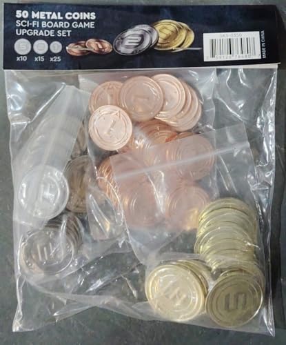 50 Metal Coin Board Game Upgrade Set (Sci-Fi Coins) - style: Sci-Fi