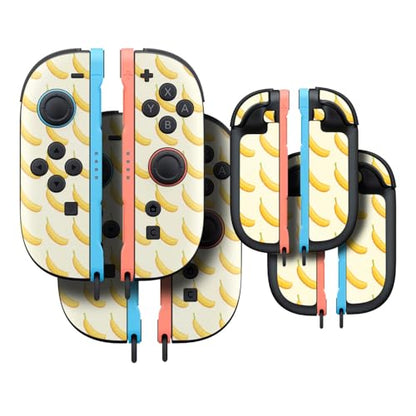 Glossy Glitter Gaming Skin Compatible with Nintendo Switch 2 Joy-Con Controller 2 Pack - Banana Grid - Premium 3M Vinyl Protective Wrap Decal Cover - Easy to Apply | Crafted in The USA by MightySkins - color: Banana Grid, size: 2 Pack of Joy-Con Skins, st
