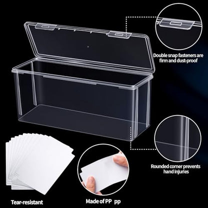 2 Pack Toploader Storage Box with Dividers, Trading Card Storage Box Top Loaders Holder and Sports Card Storage Large for 180 Toploaders 750 Cards (2)