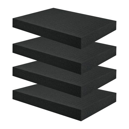 4 Pcs Pick and Pluck Foam 16 x 12 x 2 Inch, Foam Inserts For Cases, Gun Case Polyurethane Foam Sheet for Toolboxes, Storage Drawer, Camera Storage, Game Box, Crafts (16"x12"x 2", 4Pack) - size: 4 Pcs 16"x12"x 2"