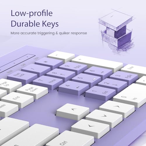 COLIKES Wired Keyboard, Ultra-Thin USB Wired Computer Keyboard, Low-Profile Keys, Spill-Resistant, Multimedia Keys, Compatible with Windows, Mac, Chrome, Linux, and Android-Purple - color: Purple