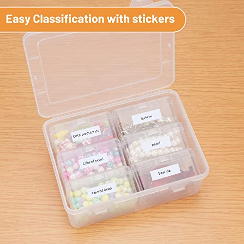Mathtoxyz Small Bead Organizers and Storage, Clear Rectangle Bead Holder Plastic Cases Transparent Boxes for Nail DIY Craft Making Jewelry Battery Screw