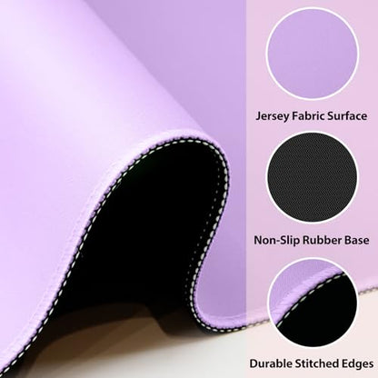 Purple 31.5" Crease-Free Non-Slip Noise Reduction Mahjong Mat | American Mahjong Table Cover with Carrying Bag for Poker Card Games Dominoes & Board Games - color: Purple