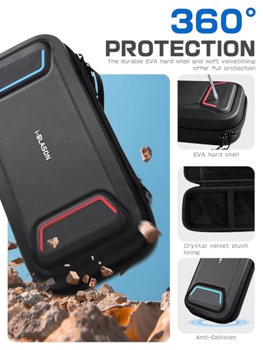i-Blason Carrying Case for Nintendo Switch 2/Switch 1/OLED, Black | Waterproof, Hard Shell, Large Capacity, 12 Game Card Slots - color: Black