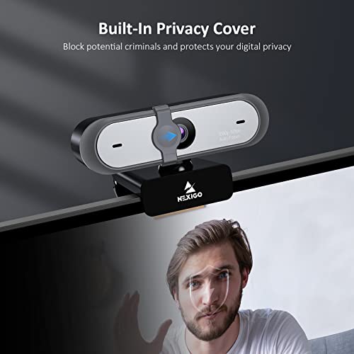 NexiGo N660P 1080P 60FPS Webcam with Software Control, Dual Microphone & Cover, Autofocus, HD USB Computer Web Camera, for OBS/Gaming/Zoom/Skype/FaceTime/Teams/Twitch - size: Small