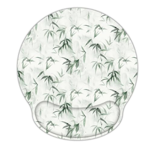 Ergonomic Mouse Pad with Wrist Support,Non-Slip Rubber Base for Computer Laptop & Mac,Lightweight Rest for Home,Office & Travel (Bamboo Leaf) - color: Bamboo Leaf