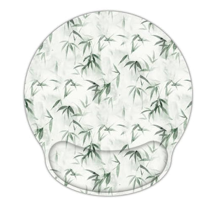 Ergonomic Mouse Pad with Wrist Support,Non-Slip Rubber Base for Computer Laptop & Mac,Lightweight Rest for Home,Office & Travel (Bamboo Leaf) - color: Bamboo Leaf