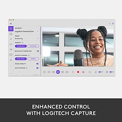 Logitech StreamCam Premium Webcam for Streaming and Content Creation, Full HD 1080p 60 fps,Works with Microsoft Teams, Google Meet, Zoom, Nintendo Switch 2’s new GameChat mode, for PC/Mac– Off-White | For streaming and content creation, works with Microso