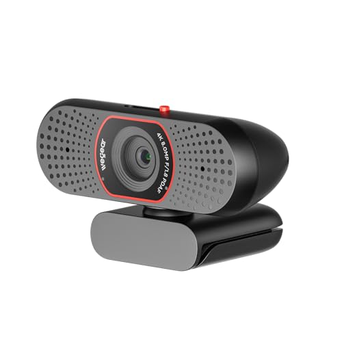 wegear 4K Webcam for PC, USB-A Computer Camera with Sony 1/2.55'' Sensor, 4K@30FPS & 1080P@60FPS, PDAF Autofocus, Dual Noise-Canceling Mics, Privacy Cover, 73° FOV for Meetings, Streaming & Gaming
