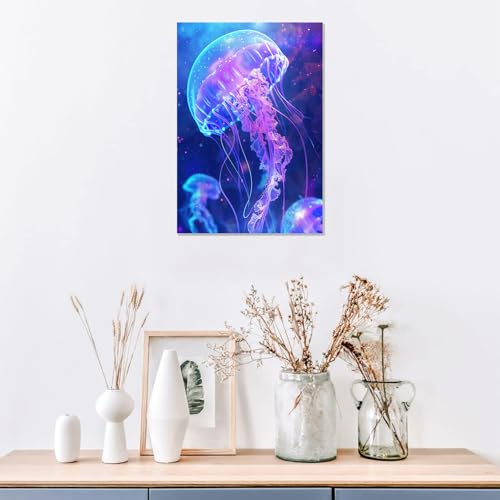 300 Piece Puzzle for Adults Glowing Jellyfish Puzzles 15x10 Inches | Ocean Scene Jigsaw Puzzle for Adult Kids Home Decoration Birthday Party Gift Toys