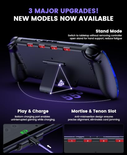 Gammeefy JC400 Gen 2 Switch 2 Controller – Hall Effect Joysticks & Enhanced Grip – One Piece Switch Joypad Replacement Switch 2 Pro Controller with RGB Lighting, Turbo, Macros - Starry Sky, 7.9" - color: Starry Sky, size: Switch 2 - (7.9")