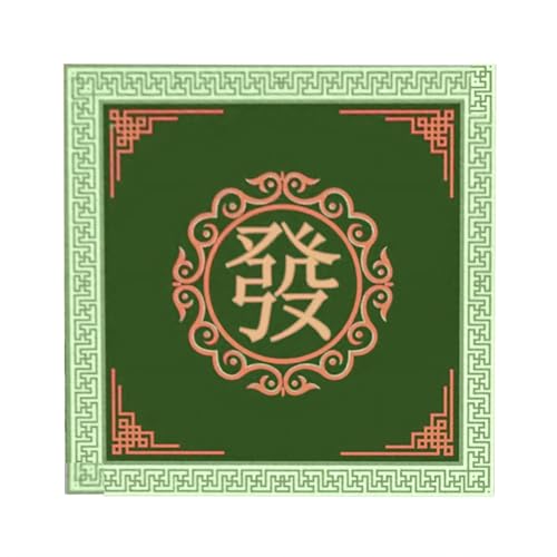 Mahjong Table Mat 31.5" x 31.5" Anti Slip Noise Reducing Cover Green | Machine Washable Game Pad with Storage Bag, Wear Resistant Fabric for Poker Card Dominoes Family Game Night - color: Style 2 Green
