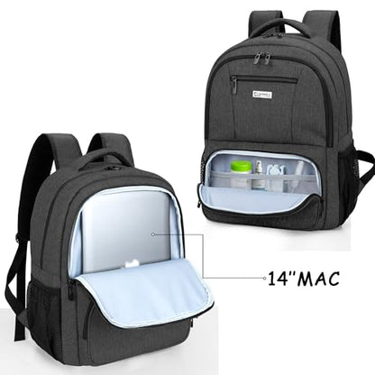 CURMIO CPAP Backpack Compatible with ResMed AirSense 9 10 11, Black | CPAP Supplies Storage Bag with Chest Belt for Power Supply, Mask, Headgear strap, Tubes, Empty Bag - color: Black
