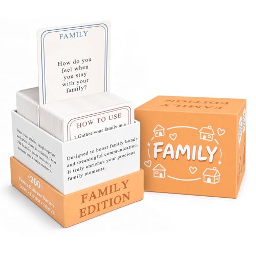 200 Family Conversation Cards for Kids & Adults, Family Edition