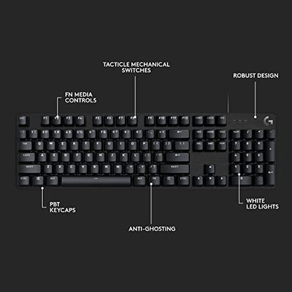 Logitech G413 SE Full-Size Mechanical Gaming Keyboard - Black | Backlit, anti-ghosting, compatible with Windows and macOS, aluminum material - size: Full Size