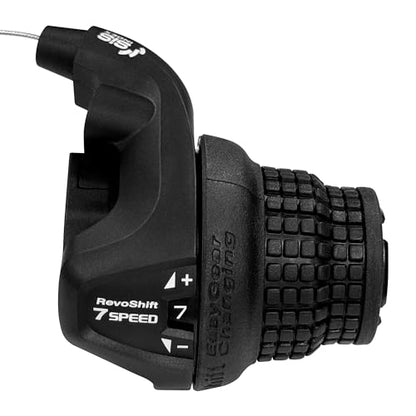 Bike Gear Shifters 7 Speed, Bicycle Revoshift Right SL-RS25-7R 7 Speed Shifter Bicycle Twist Grip Thumb Gear Shifter for MTB Folding Mountain Bike - size: RS25-7R