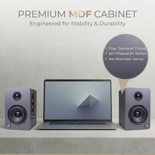 60W Desk Speakers for PC, Bluetooth 5.3 DSP, 24-Bit Optical, USB-C/AUX, Silk-Dome Tweeter, Carbon-Fiber Driver, for Laptop/Mac/Monitor (Slate Blue) - color: Slate Blue