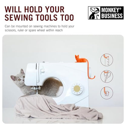 Monkey Business Ginger The Cat Tail Hook for Computer Screen, Tight Spaces, Hang Keys, Accessories in Easy Reach (White) - color: White
