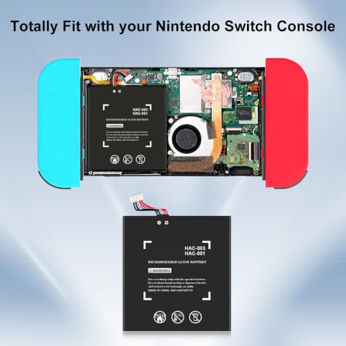 Battery for HAC-003, 3.7V 5180mAh【2026 Upgrade】 Higher Capacity Battery Replacement for Nintendo Switch Console HAC-001(2017) HAC-001(-01)(2019) OLED HEG-001(2021) with Repair Tool Kit
