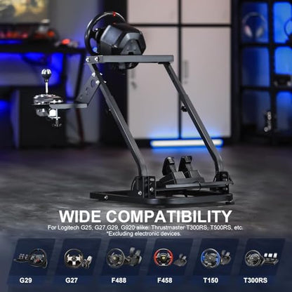 Adjustable Foldable Racing Wheel Stand for Enhanced Stability in Driving Simulation,