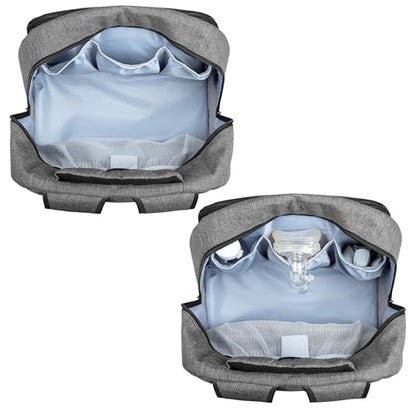 CURMIO CPAP Backpack Compatible with ResMed AirSense 9 10 11, Gray | CPAP Supplies Storage Bag with Chest Belt for Power Supply, Mask, Headgear strap, Tubes, Empty Bag - color: Gray