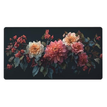 MTG Playmat Flower Art TCG Mat Board Game Card Game Trading Card Game Play Mat Desk Pad Original Hand Painted Stitched Edges Smooth Surface Rubber Base 23.5x13.8in