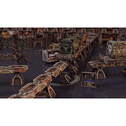 TinkerTurf Sci-Fi Terrain: MagLev Rail Starter, Abandoned Theme, Sturdy, Affordable, Great-Looking Full-Color Terrain, Quick and Easy to Assemble, Virtually Limitless Setups - style: Starter (Abandoned)