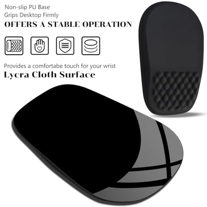 JIKIOU Ergonomic Mouse Pad with Wrist Rest Black | Massage Design, Slope Design Memory Foam Support, Smooth Lycra Surface, Non-Slip PU Base, Suitable for Office Home Gaming